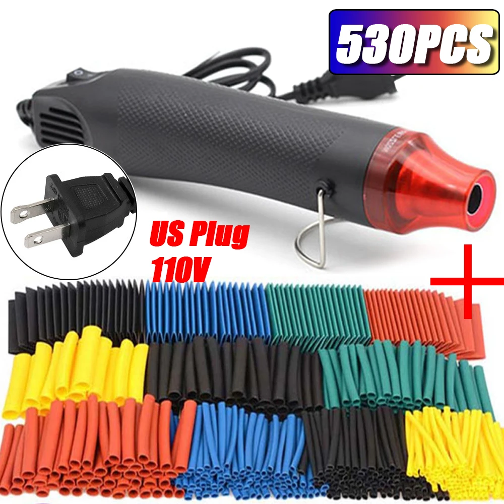 Comprehensive Heat Shrink Tubing Kit with Hot Air Gun - Versatile Cable Repair and Protection Solution (Variety of Sizes)