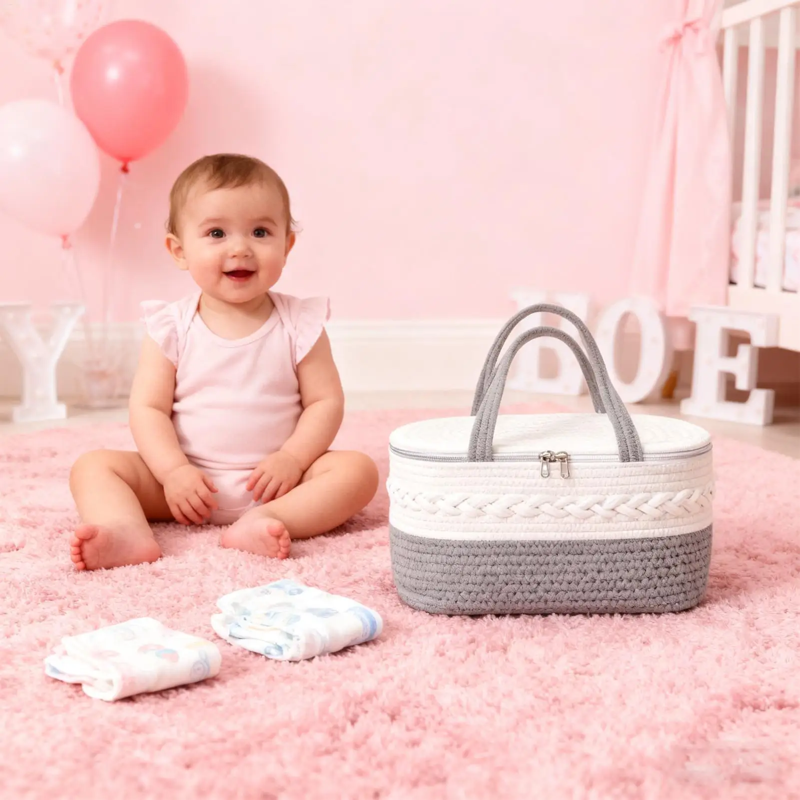 용 기저귀 바구니 대용량 다기능 탈착식 기저귀 교환대 여행용 야외용 차량용 욕실용 수납 정리함