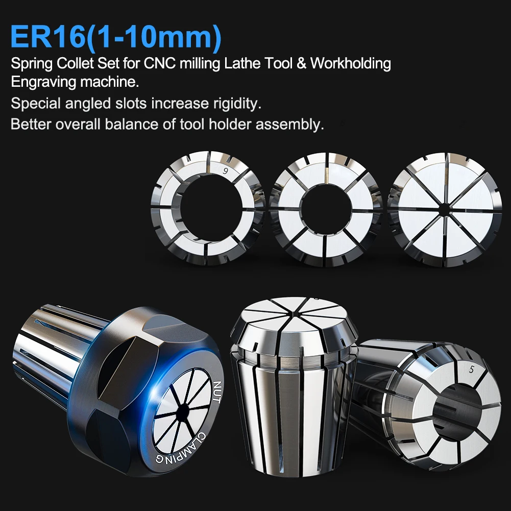 XCAN Werkzeughalter ER16 Federspannzangenfutter 1 mm 6 mm 10 mm 1/4 1/8 Zoll Klemmfutter ER16 Schraubenschlüssel für CNC-Graviermaschine Drehmaschine Mühle – Detail 9