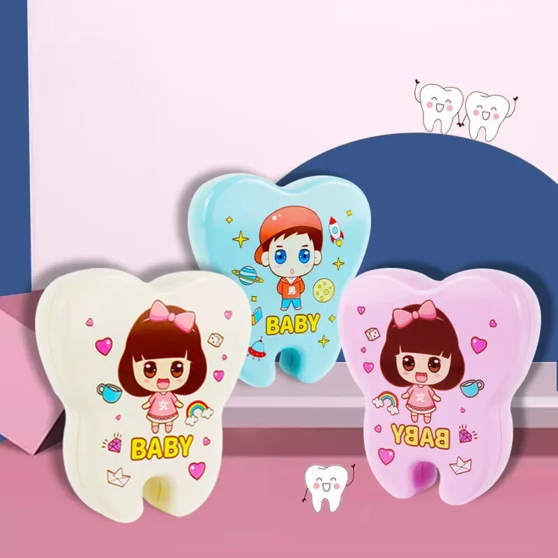 Baby Tooth Box Organizer Kids Milk Teeth Storage Collect Umbilical Lanugo Save Case Souvenir Baby Accessories ABS Keepsake Box tooth box baby memory box