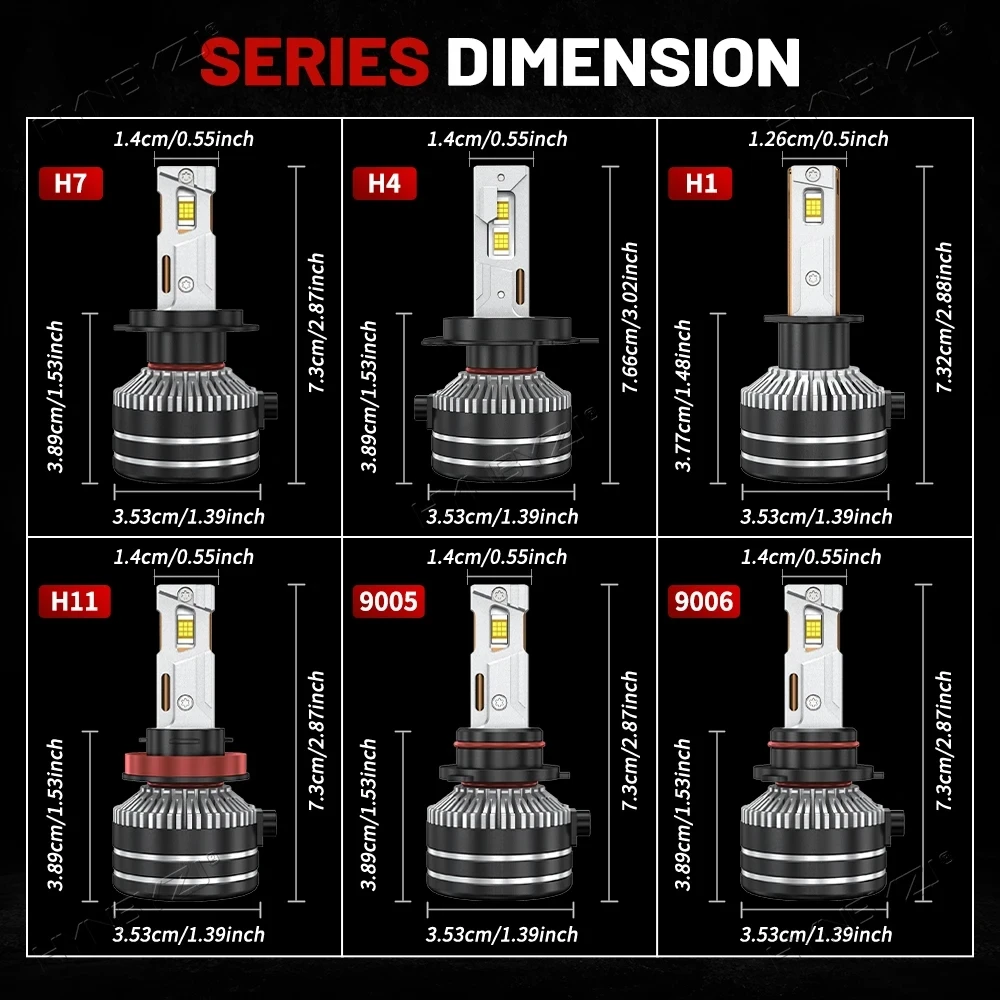 High Power 3000W 24v Led Headlight for Cars Headlight Canbus 12v 24v HB3 HB4 H1