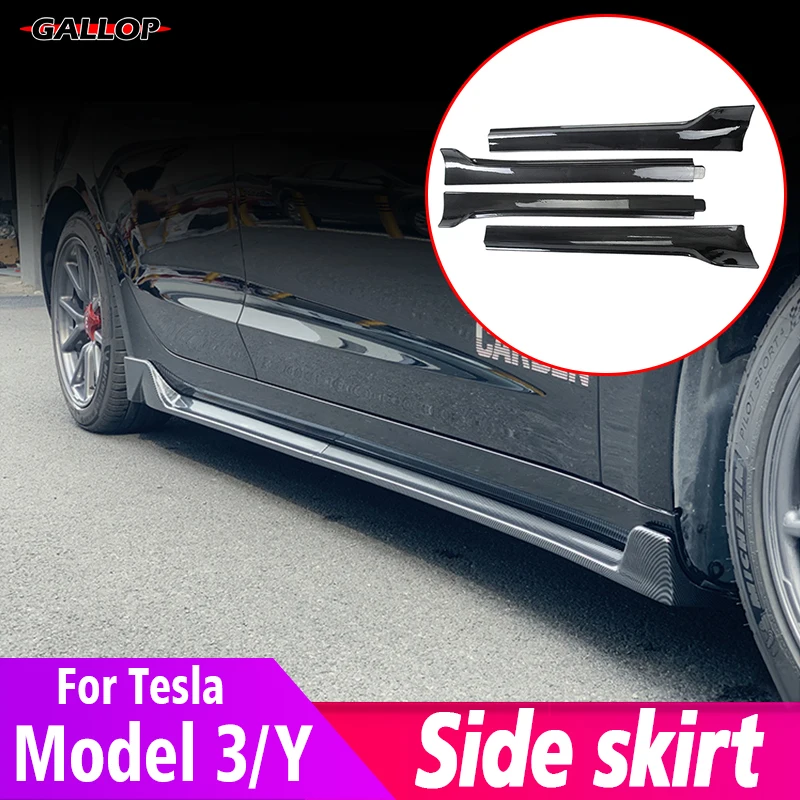 

Car Door Sill Side Skirt Protective Plate For Tesla 2016-2022 Model 3 Model Y ABS Carbon Fender Decoration Sticker Accessories