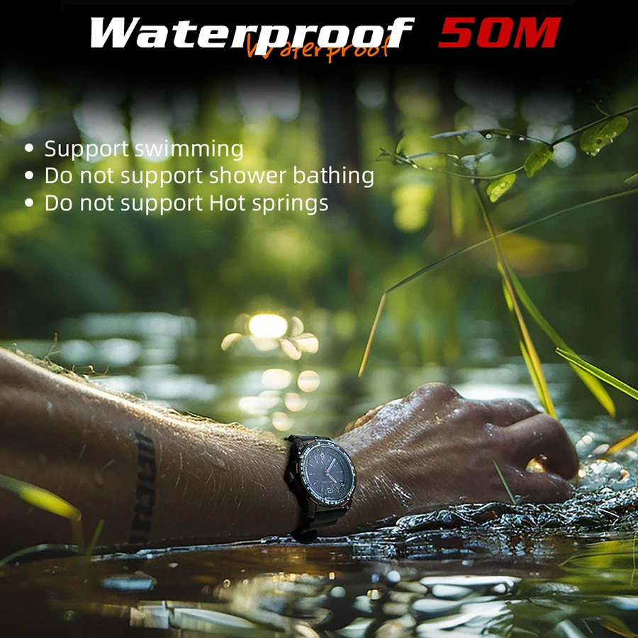 Men Digital Military Watch NORTH EDGE PHOTON Waterproof 50M Men's Sport Wristwatches Solar Power Luminous Enviormentally Clock