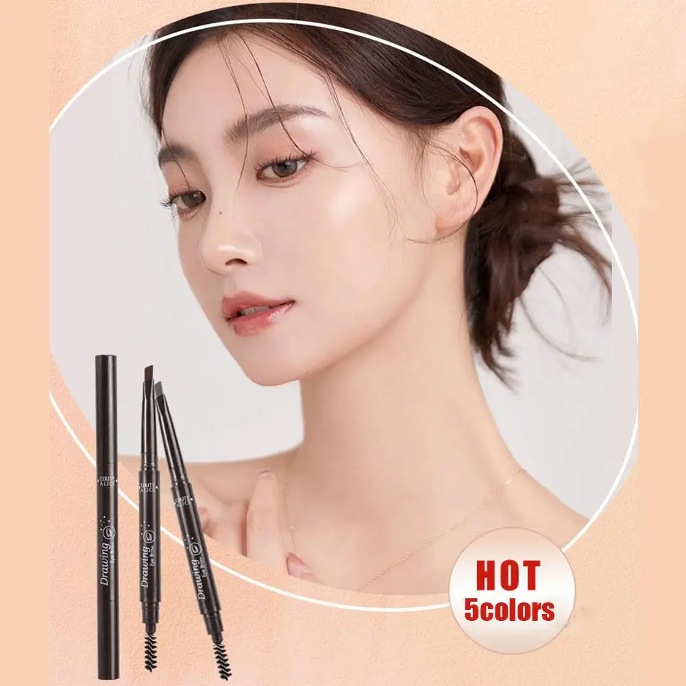 

Women Fine Eyebrow Pencil With Double Head Automatic Pencil Makeup Line Makeup Rotation, Free Pen And One Waterproof Eyebro V7X6