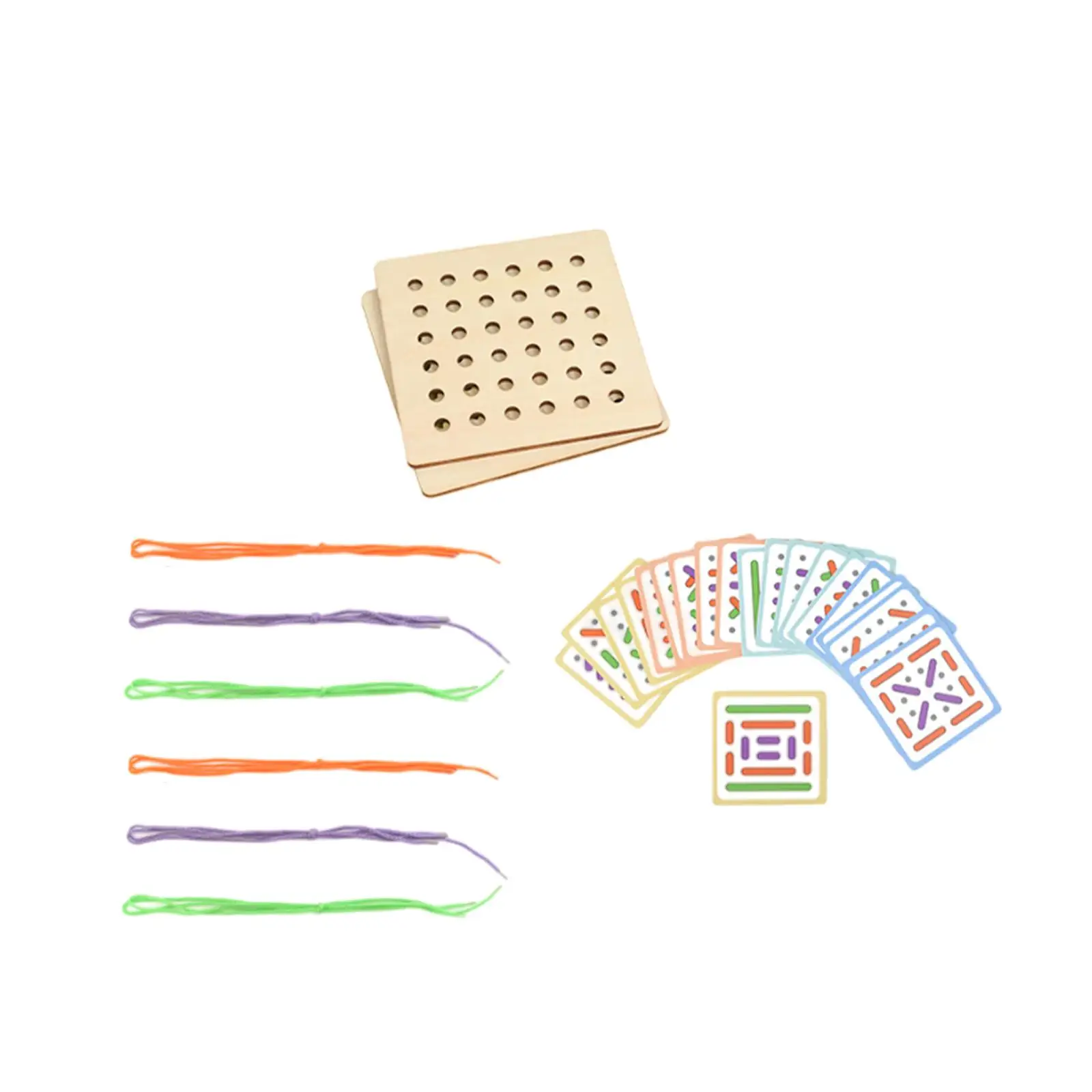 Wooden Threading Toy Kids Valentines Gifts Creative Learning Pattern Threading Rope Game for Birthday Gift Age 3 4 5 Years