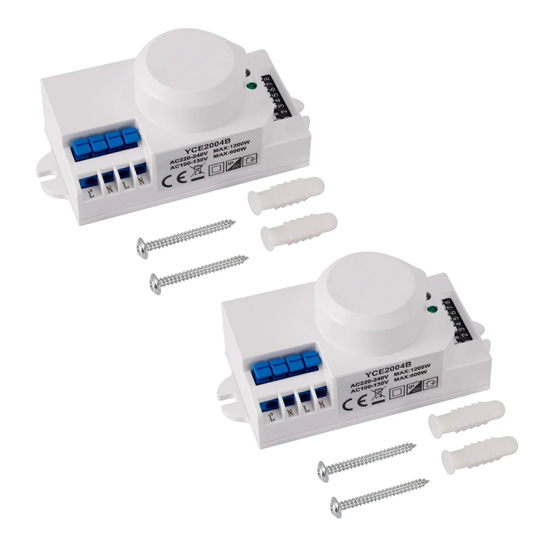 2X 220V Sensore A Microonde A 360 Gradi Interruttore Della Luce Sensore Di Movimento A Microonde A Induzione Sensore Di Vibrazione