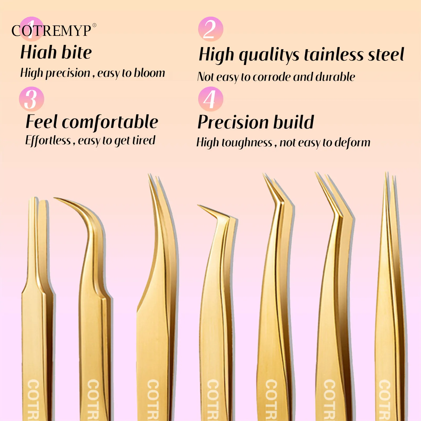 Eyelash Extension Tweezers Eyelash Extensions Tools Hair Removal Eyelash tweezer for professional makeup Volume Fans 3