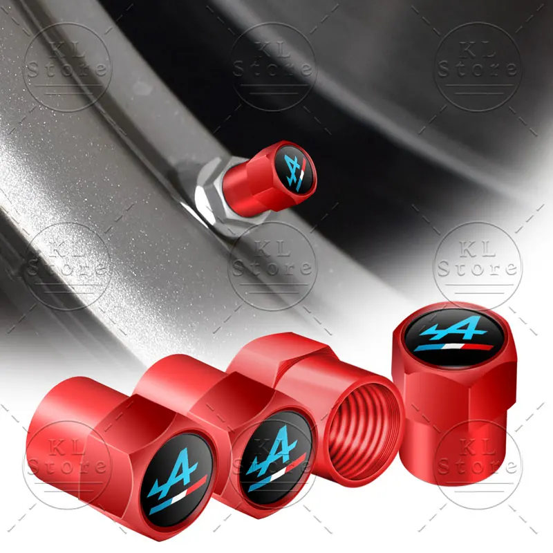 Alpine Logo 4-Piece Metal Car Valve Caps