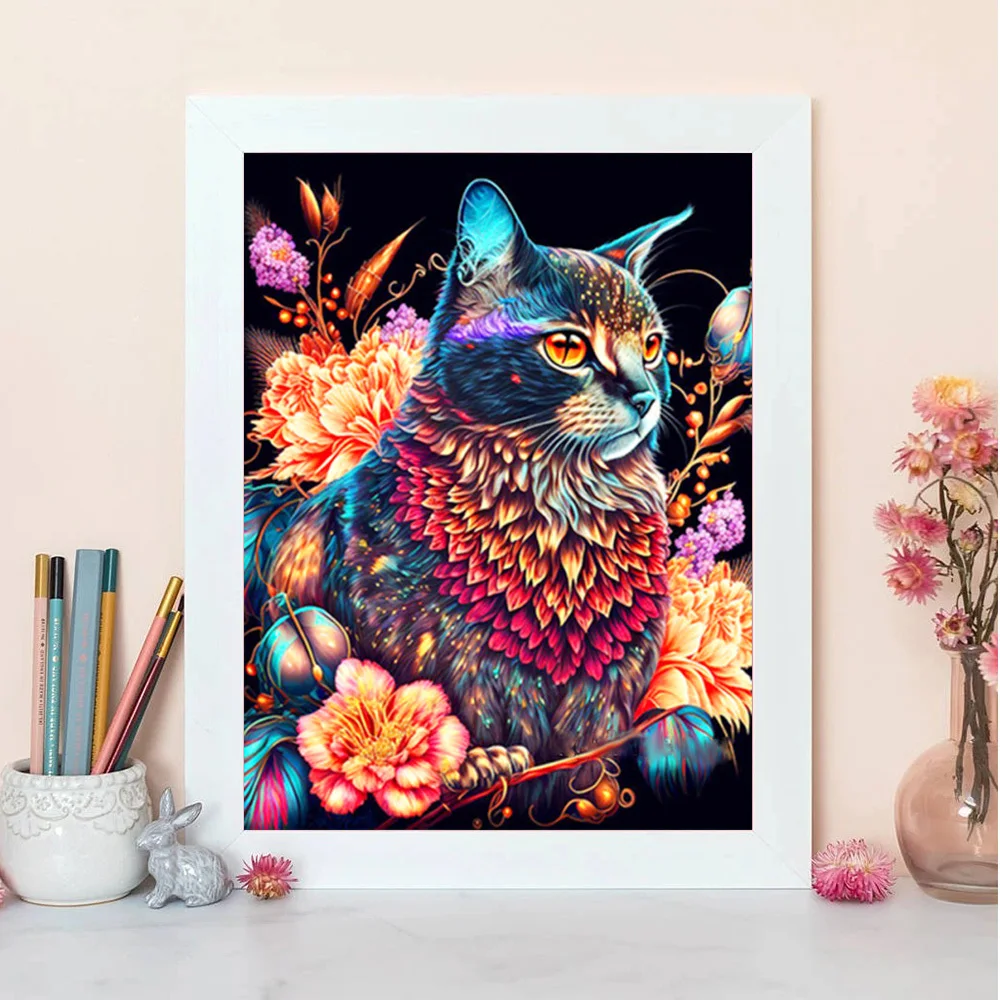 Cat Diamond Painting Novelties Animal Full Square Round Diamond Embroidery  Flower 5D Mosaic Art Handmade Gift Wall Decor - AliExpress