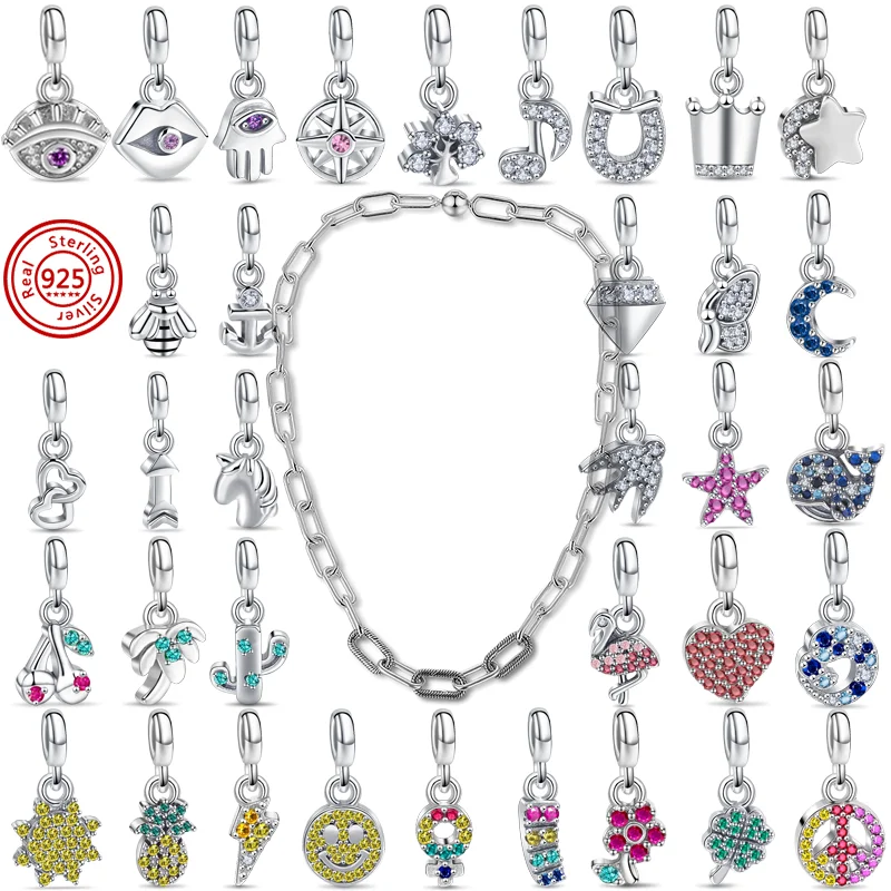925 Sterling Silver Me Mini Ciondola Charm My Flower Rondine Ciondolo Fit Originale Pandora Me Bracciale Collana Regalo Gioielli Donna