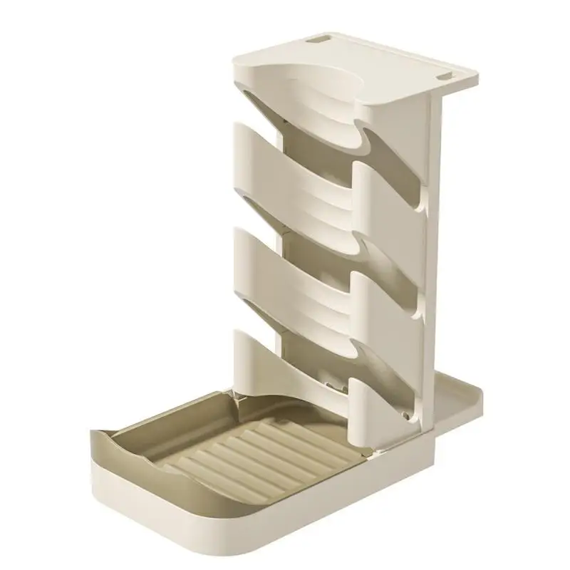 

Cookware Rack Pan Lids Organizer Space Saving Bakeware Holder With Drip Tray Dish Plate Storage Organizer For Countertop Cabinet