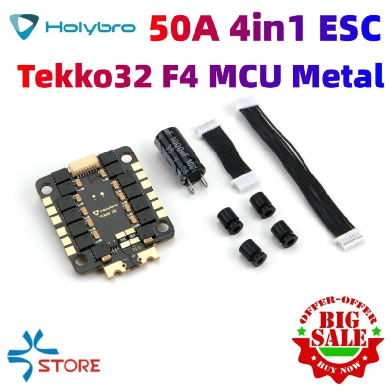 Holybro Tekko32 F4 MCU Metal 50A Blheli_32 3-6S 30.5X30.5mm 4 In 1 Brushless ESC for RC  FPV Racing Drone thumbnail 2