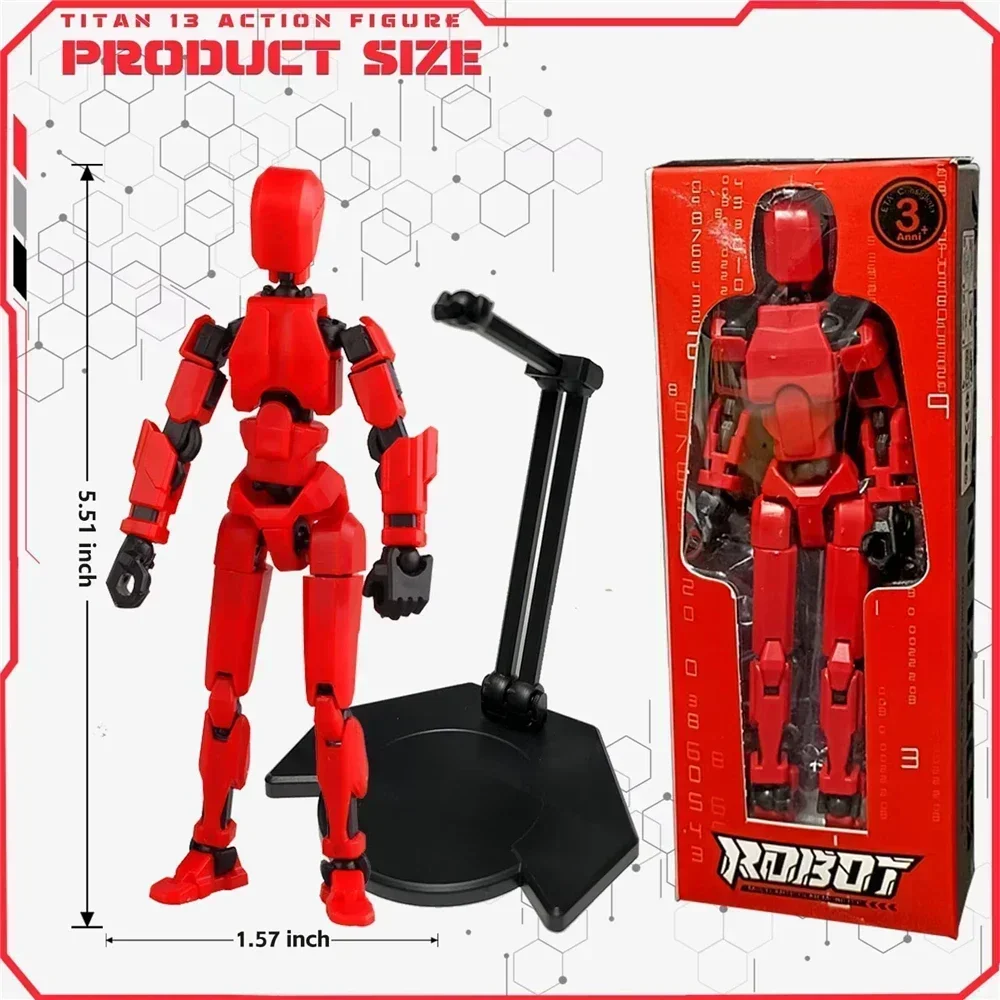 13 Joints Movable Action Figures Dummy Nova Robot Assembled T13 Action Figure with Holder Titan 13 Action Figure Lucky13 Toy - 2