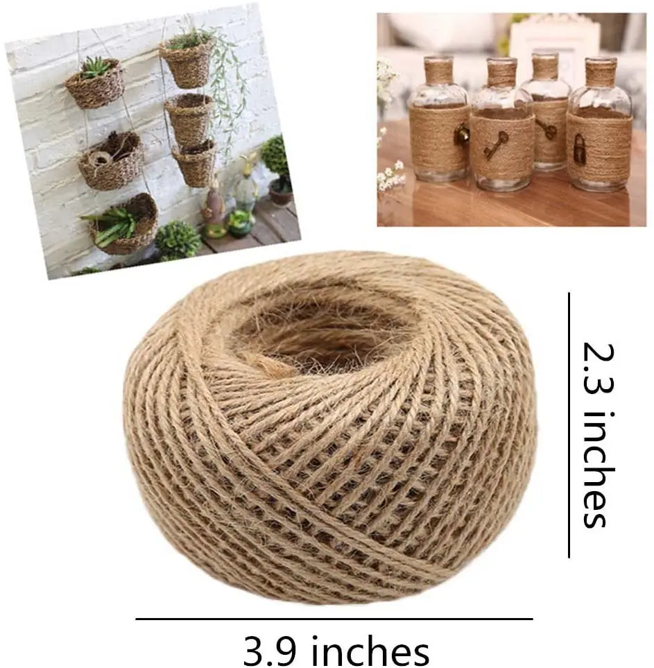 Jute rope 1MM 2MM natural vintage jute rope cord string twine burlap DIY crafts gift wrapping jute hemp gardening wedding party decoration