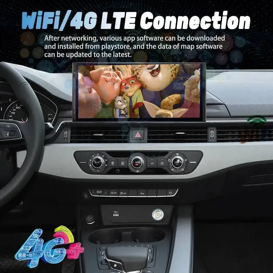 Autoradio 10.25/12.3 pollici per AUDI A5 A4 A4L 2017-2020, Navigatore GPS Android, Lettore Multimediale Video, Android Auto, Stereo, Carplay - immagine 6