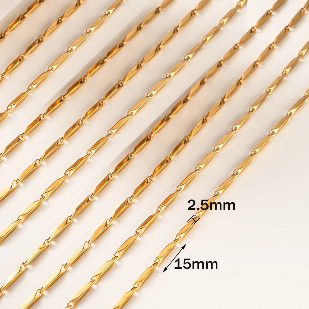 1 Meter vergoldeter Edelstahl Herz Blume Stick Bar Ketten Links für Schmuckherstellung Halskette Armband DIY Bastelbedarf – Detail 3