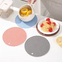 Round Silicone Table Mat Extra Thick Placemat Open Cans Honeycomb Hot Pad Coffee Cup Coaster Creative Kitchen Pot Holder S/L