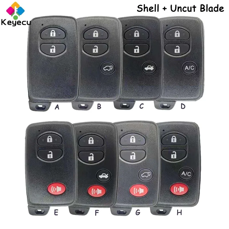 

Смарт-чехол для автомобильного ключа KEYECU, чехол с 2, 3, 4 кнопками, для Toyota Aurion Avalon Land Cruiser Camry Highlander RAV4