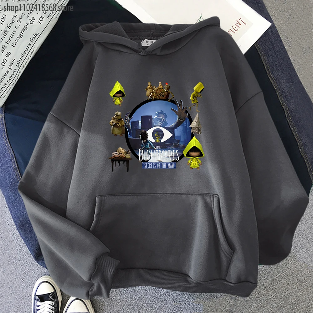 

Maress Hoodie Little Nightmare Sweatshirt Harajuku Japanese Anime Graphic Clothes Women Fleece Y2k Streetwear Men Cartoon Tops