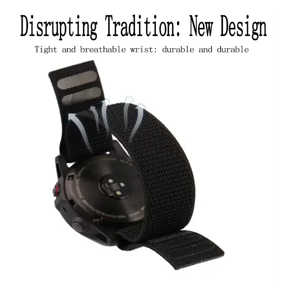 Durable Nylon Hook & Loop Strap for Garmin Smartwatch – Adjustable Wristband Bracelet