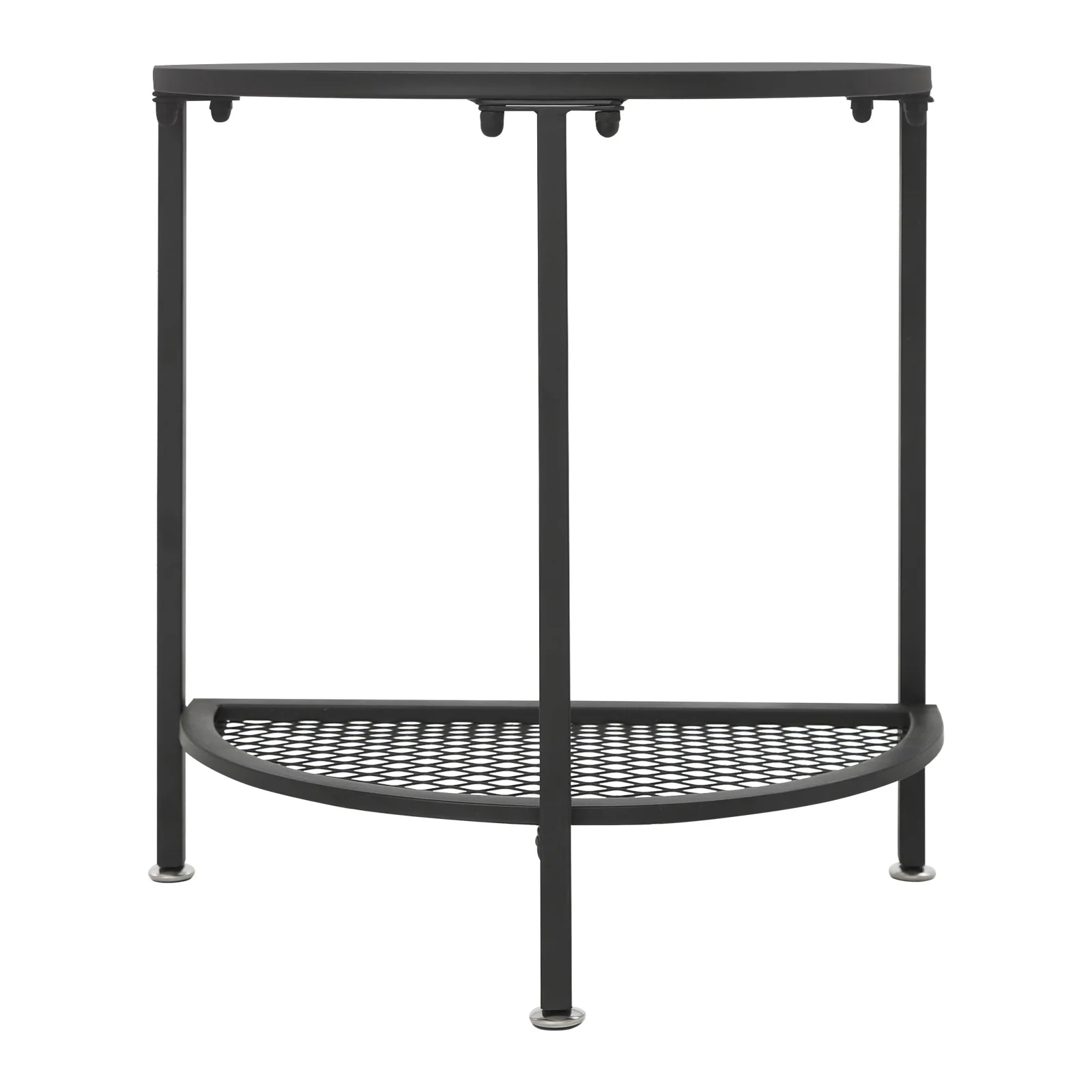 2-stufiger kleiner Beistelltisch, Halbmond-Beistelltische, Wohnzimmer, einzigartiges Bett, Nachttisch für Zuhause, Balkon – Detail 1
