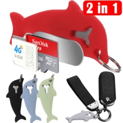 Creative Dolphin Shape Anti-Lost Sim Card Pin Tray for IPhone X XS XR Xiaomi Samsung Universal Sim Card Remover Card Eject Tool