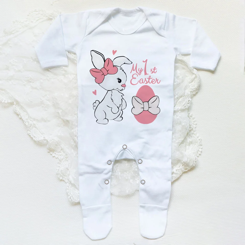 My First Easter Print  Baby Sleepsuit Newbron Babygrow Sleepsuit Baby Girl/ Boy Clothing Infant Easter Day Present  Bodysuits 6