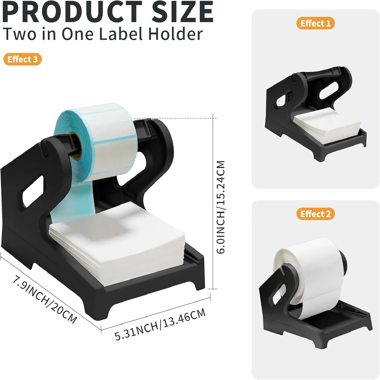 Supporto per etichette, porta etichette per spedizioni, accessorio da scrivania per stampanti, per etichette in rotolo e a foglietti, per piccole imprese, fabbriche e uffici. - immagine 2