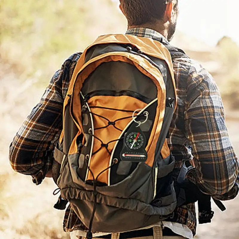 Mini Survival Compass Thermometer Portable Outdoor Camping Hiking Pocket Navigator Adventure Keychain Compass Navigation Tool 4