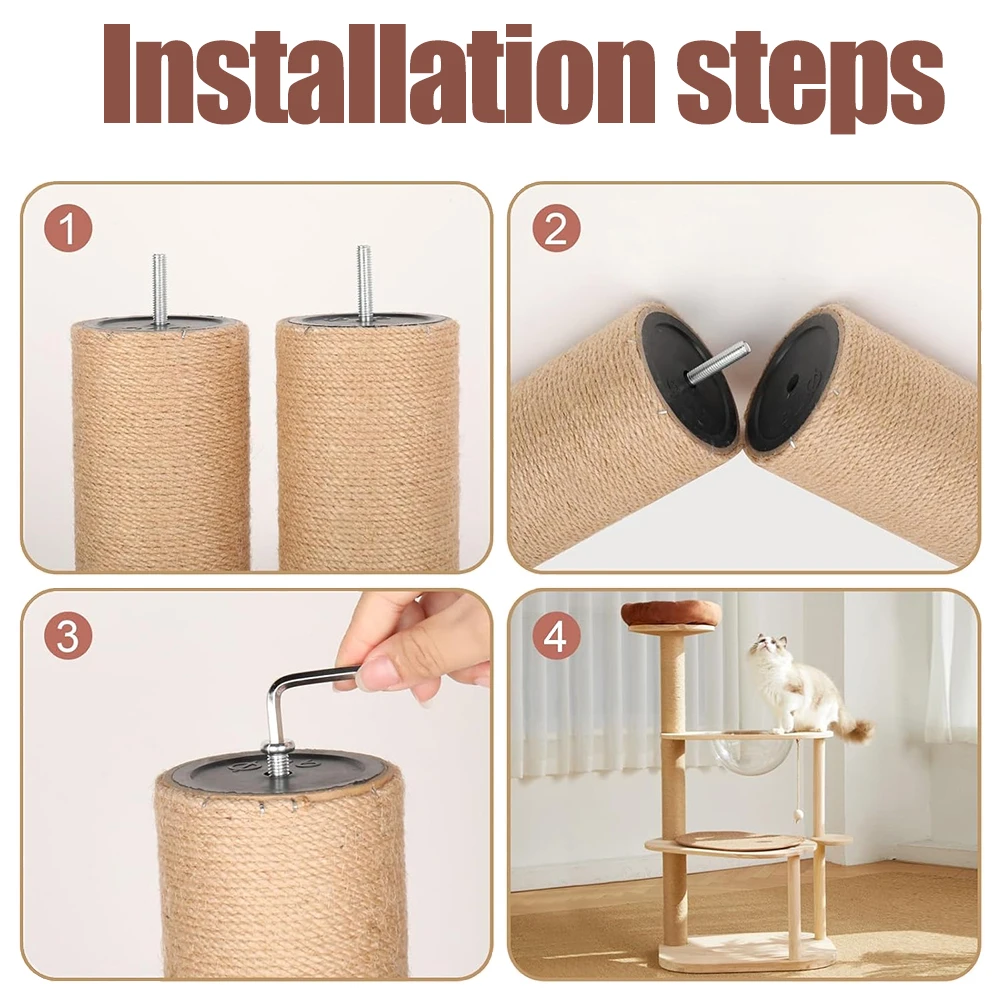 Replacement Sisal Pole For Cat Climbing Frames And Scratch Posts_voghion.com