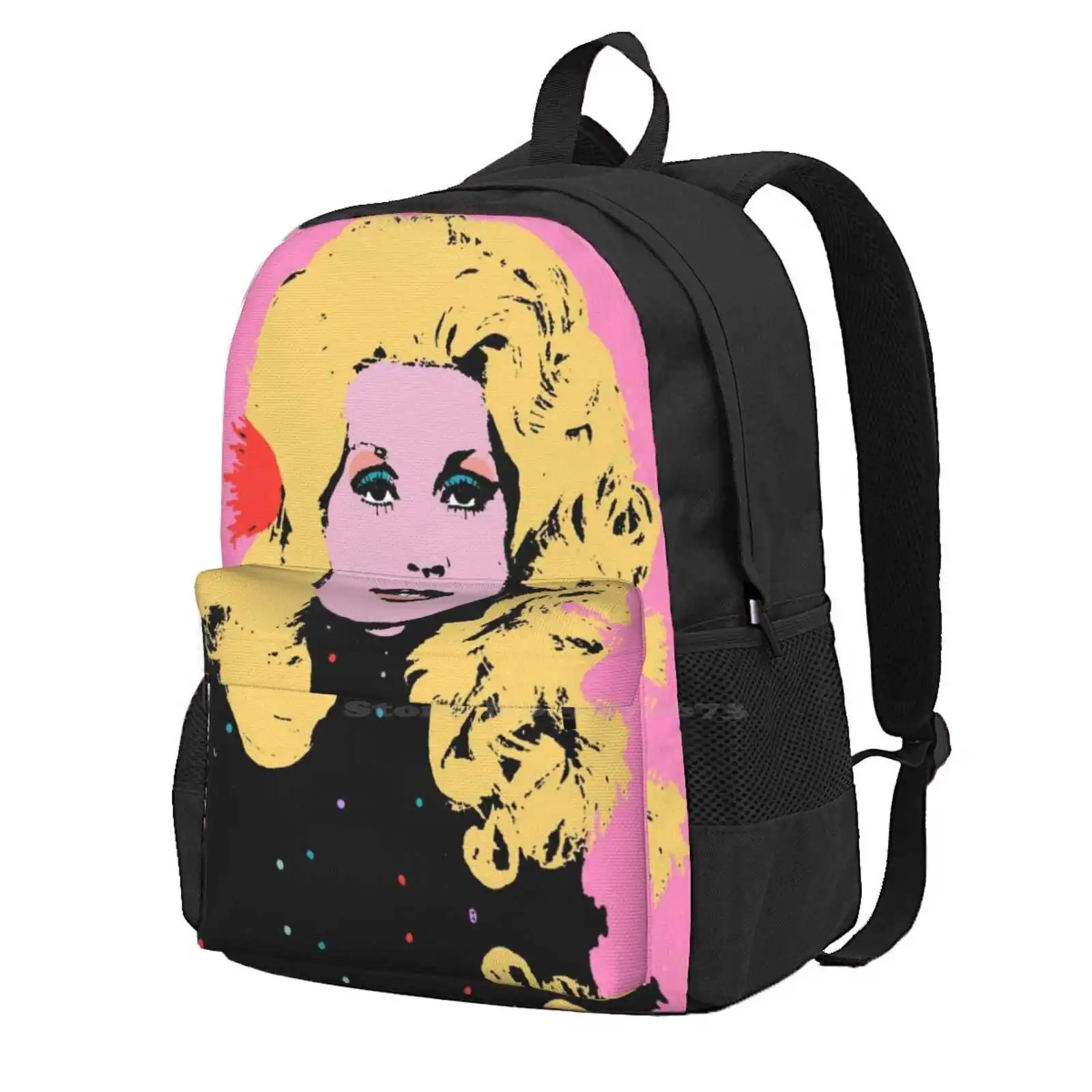 

Dolly 3D Print Design Backpack Student Bag Pop Art Dolly Parton Curtain