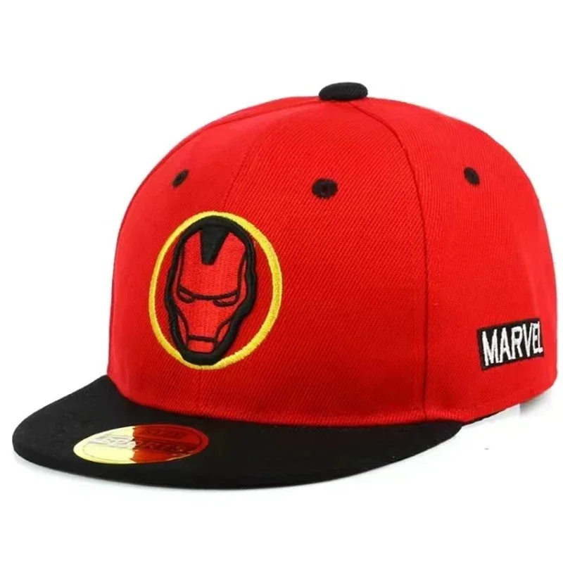 Adjustable Hat Anime Cartoon Marvel Iron Man Snapback Cotton Baseball Cap Baby Boy Girl Hip Hop Kid Sport 2-8 Years