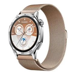 Sleek Milanese Magnetic Watch Band, 20mm/22mm, Stainless Steel Mesh Strap for Galaxy 6-6 Classic (Vintage Gold)