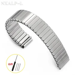Sleek Stainless Steel Elastic Watchband - Stylish Universal Accessory - M (Sliver)