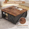 31.5" Lift Top Coffee Table with Storage, Square Coffee Table for Living Room, Farmhouse Coffee Table with Large Hidden 5