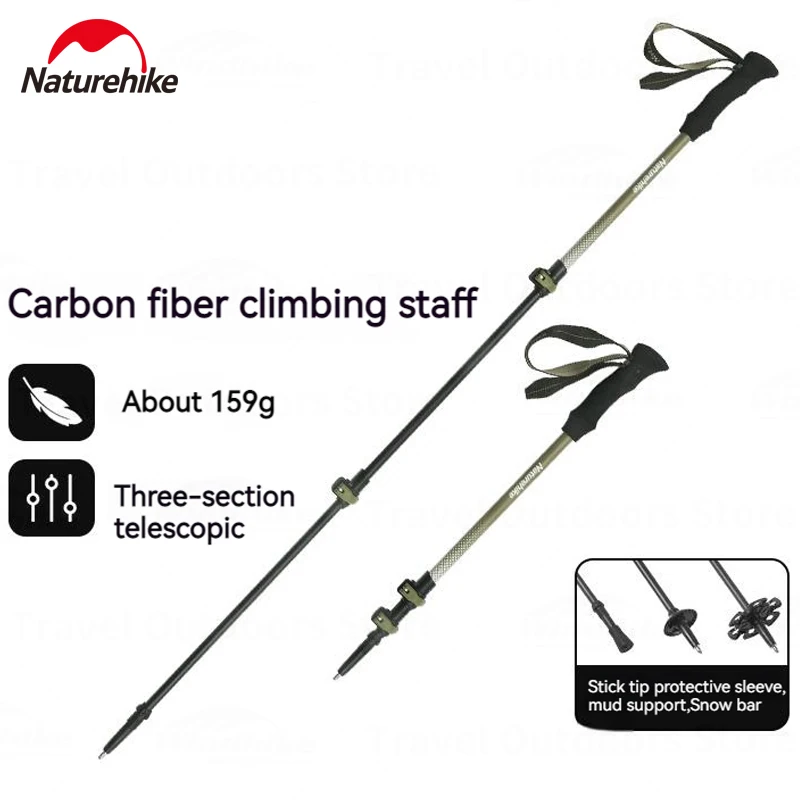 NaturehikePortableTrekkingUltralight3KCarbonFiberClimbingStick