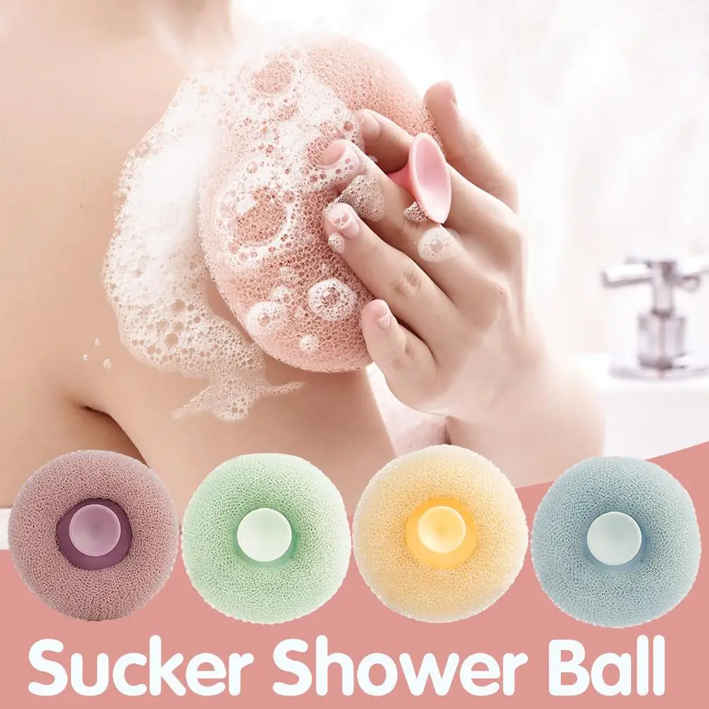 Bath Towel Scrub Bath Massage Shower Ball With Sucker Scrub Bath Exfoliator Mud Wipe Brush Rub Back Sponge H7M9 2