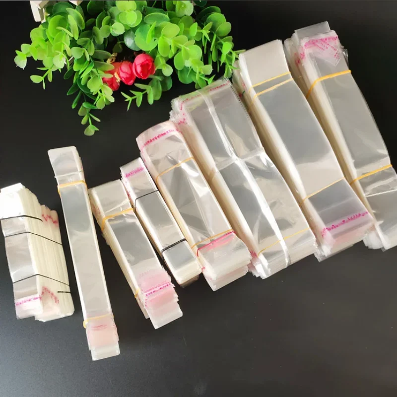 

1000pcs 0.05mm OPP Long Narrow Self-adhesive Bag Plastic Slender Packaging Bags Small Clear Pen Chopsticks Packing selfsealPouch