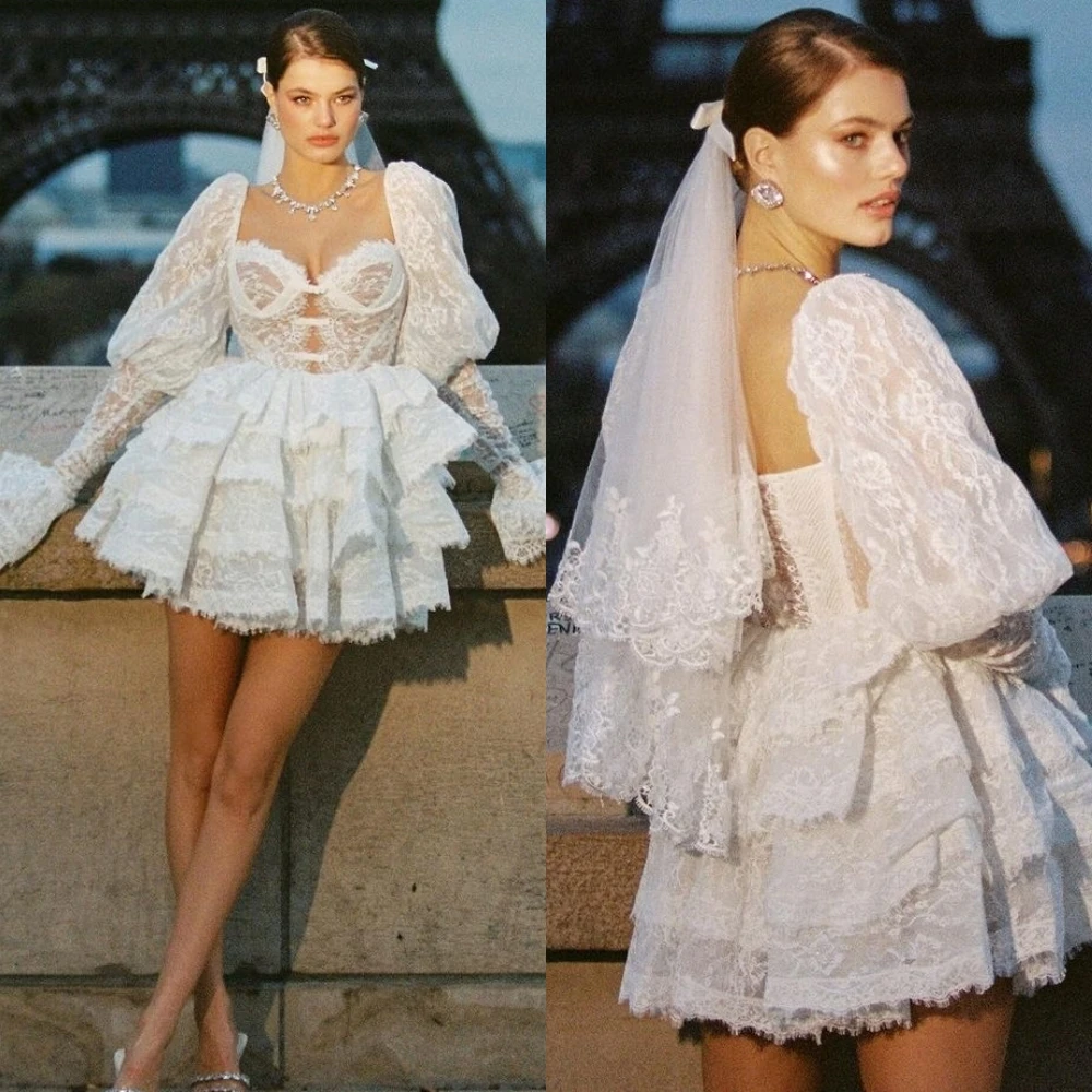 Jiayigong  Net Embroidery Ruffle Christmas A-line Poretrait Bespoke Occasion Gown Mini Dresses Saudi Arabia