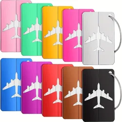 Premium Aluminum Luggage Identification Tags with Business Card Holder - Set of 10 (10 mixed colors)