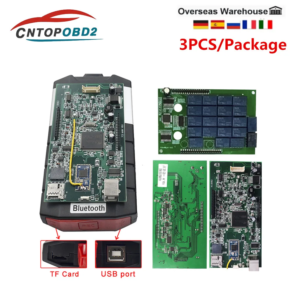 

3pcs TCS Multidiag Pro 2020.23 with Keygen V9.0 Bluetooth Scanner OBD2 Diagnostic Tool Truck Car Code Reader Double Green PCB