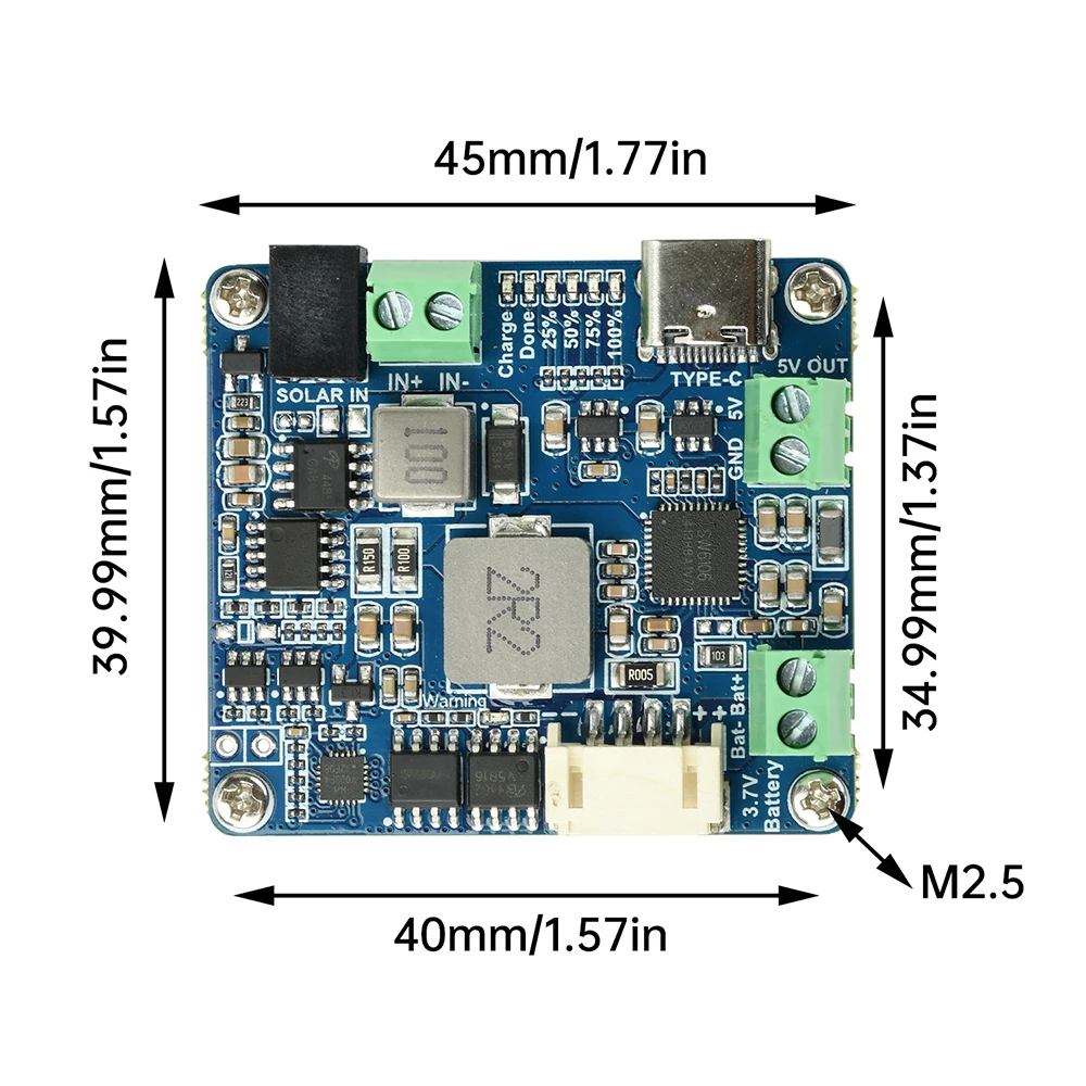 Modulo gestione energia solare per caricare la batteria al litio con uscita 5V 3A per pannello solare 6~24V supporta MPPT PD QC FCP SFCP - Image 6