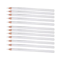 12 Pcs White Pencil Nail Gems Picker Colored Pencils Dotting Wax Wooden Bamboo Tool Rhinestones Picking Decor Gift 1