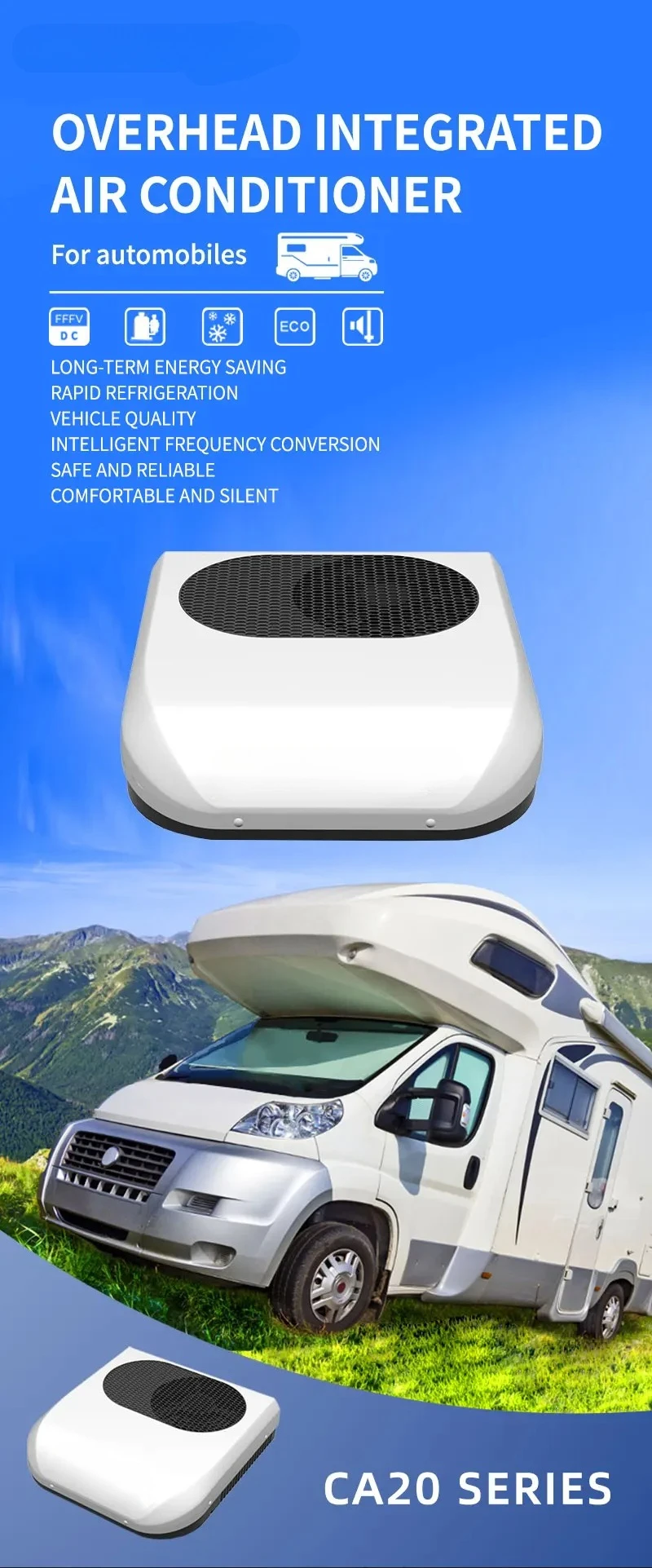 Description Picture 2 of item12V24V RV Air Conditioner, All-in-one Unit, Car Air Conditioner, High Cooling Capacity, Variable Frequency Air Conditioner