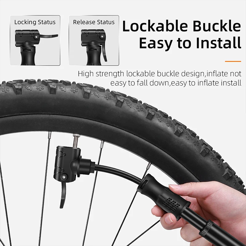 Compact High-Pressure Bicycle Hand Pump with Dual Valve Compatibility
