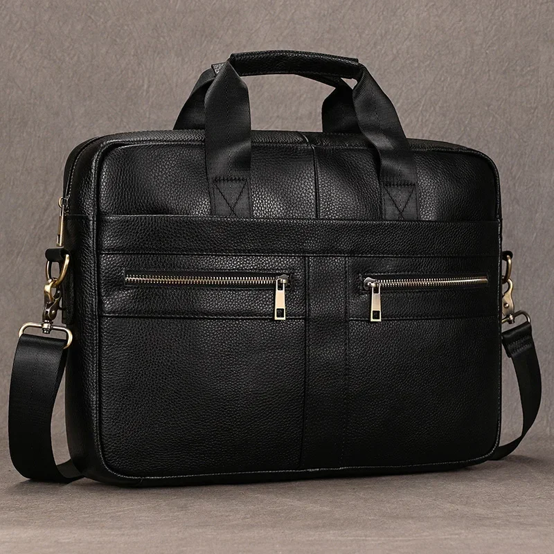 Genuine Leather Business Laptop Bag for Men