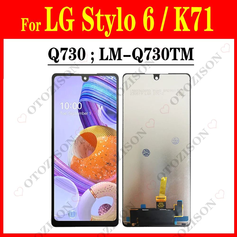 Black 6.8 inch For LG Stylo 6 Q730 / LG K71 Q730AM Q730TM Q730MM LCD Display Touch Screen Digitizer Assembly Replacement / Frame - 509