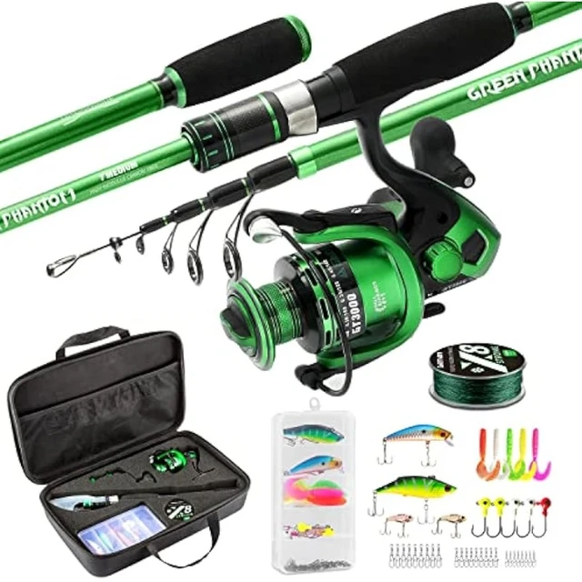 Ghosthorn Fishing Rod and Reel Combo, Graphite Telescoping Fishing Pole  Collapsible Portable Travel Kit - AliExpress