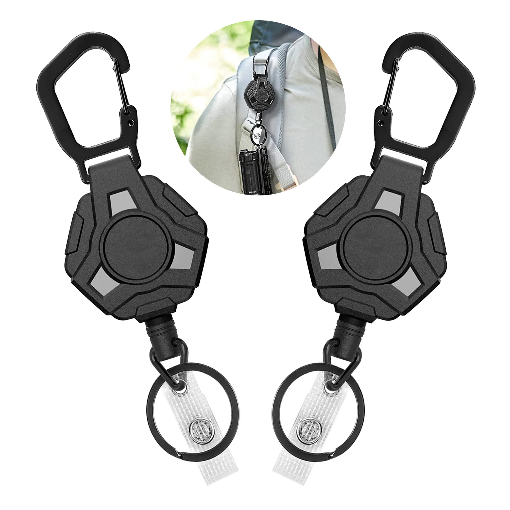 6.7 Spirale Rétractable Ressort Bobine Porte-Clés 2 Coffret Extensible