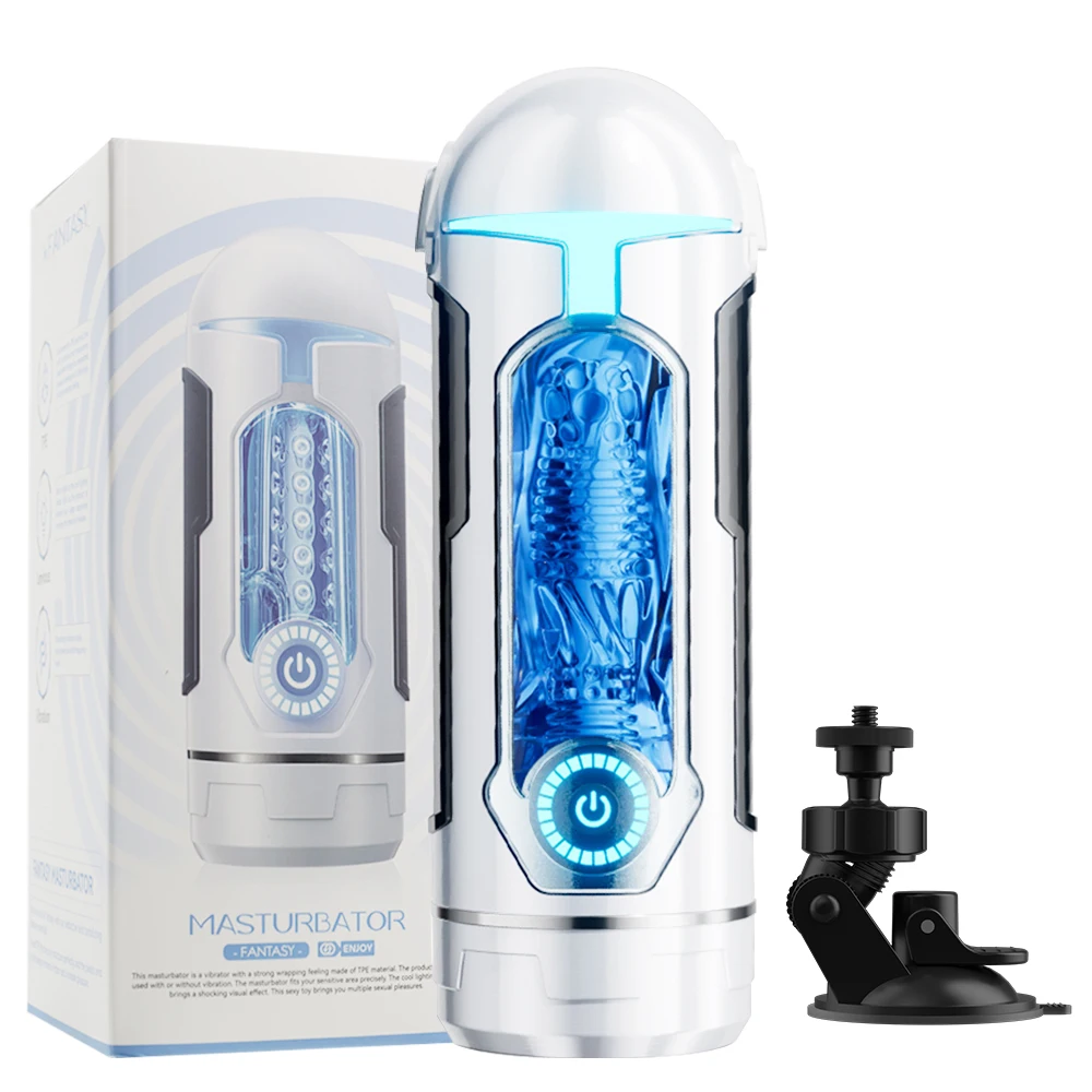 Electric Male Masturbator App Men Sex Toys with Suction Cup Base Penis Pump Pocket Pussy Stroker Vibrator for Adult Masturbation